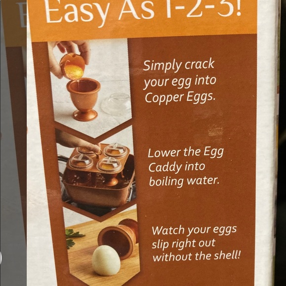 Copper chef copper egg maker w/lids + caddy “As Seen On TV” - Picture 6 of 8